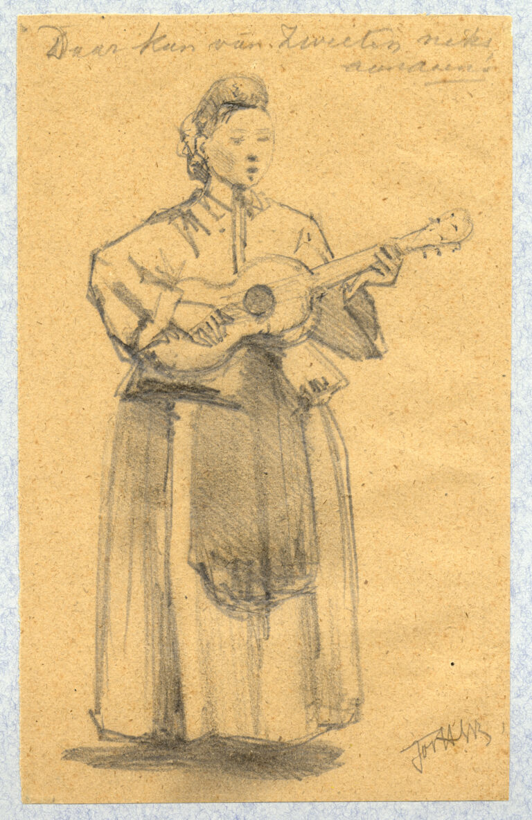 Een gitaarspelende vrouw